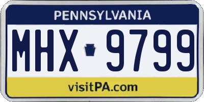 PA license plate MHX9799