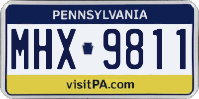 PA license plate MHX9811