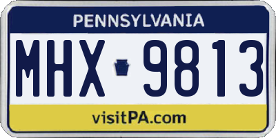 PA license plate MHX9813