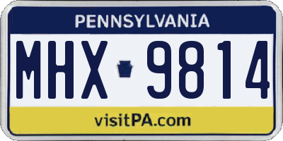 PA license plate MHX9814