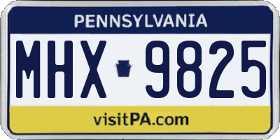 PA license plate MHX9825
