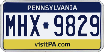 PA license plate MHX9829