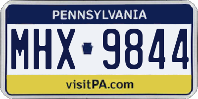 PA license plate MHX9844