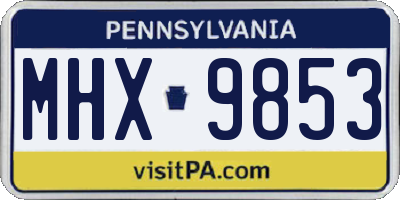 PA license plate MHX9853
