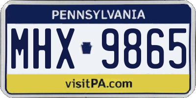 PA license plate MHX9865