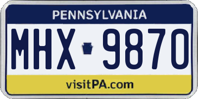 PA license plate MHX9870