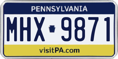 PA license plate MHX9871