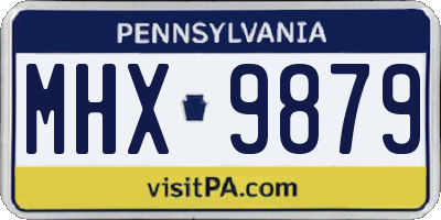 PA license plate MHX9879