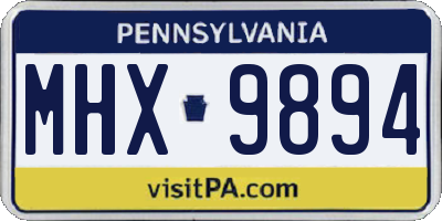 PA license plate MHX9894