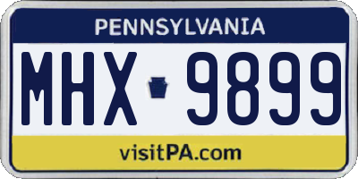 PA license plate MHX9899