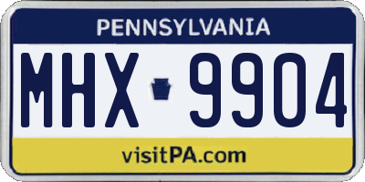 PA license plate MHX9904