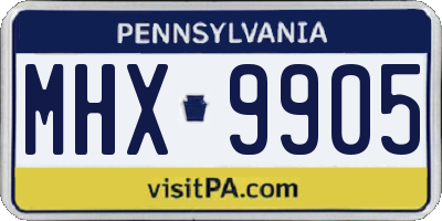 PA license plate MHX9905