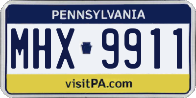 PA license plate MHX9911