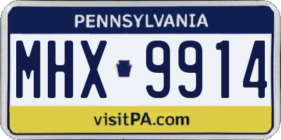 PA license plate MHX9914