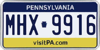 PA license plate MHX9916