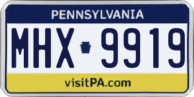 PA license plate MHX9919