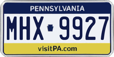PA license plate MHX9927