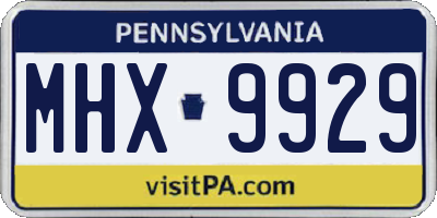 PA license plate MHX9929
