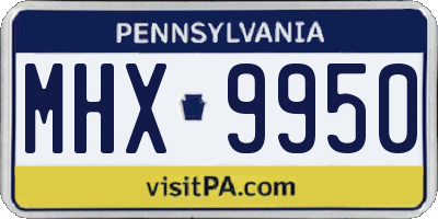 PA license plate MHX9950