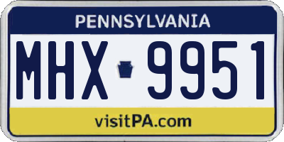 PA license plate MHX9951