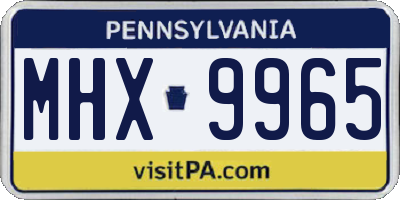 PA license plate MHX9965