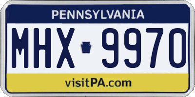PA license plate MHX9970