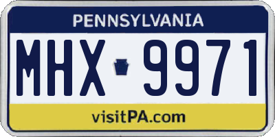 PA license plate MHX9971