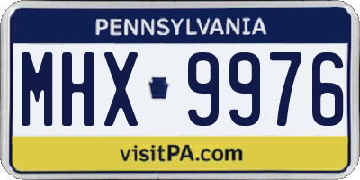 PA license plate MHX9976