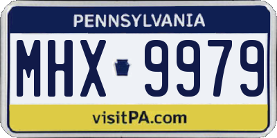 PA license plate MHX9979