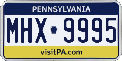 PA license plate MHX9995