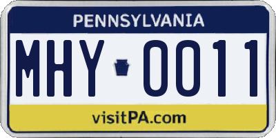 PA license plate MHY0011