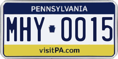 PA license plate MHY0015