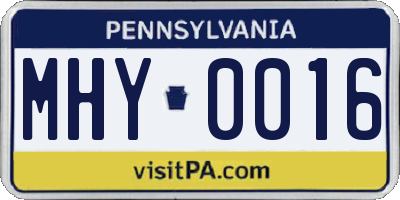 PA license plate MHY0016