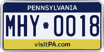 PA license plate MHY0018