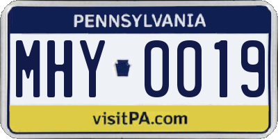 PA license plate MHY0019