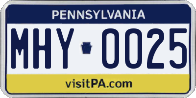 PA license plate MHY0025