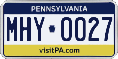 PA license plate MHY0027