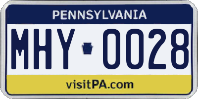 PA license plate MHY0028
