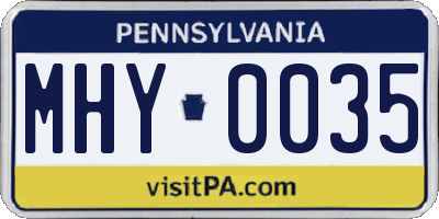 PA license plate MHY0035