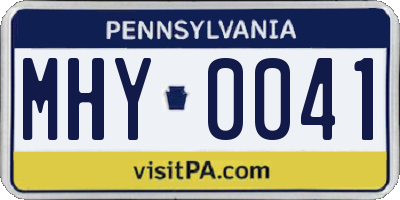 PA license plate MHY0041
