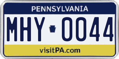 PA license plate MHY0044