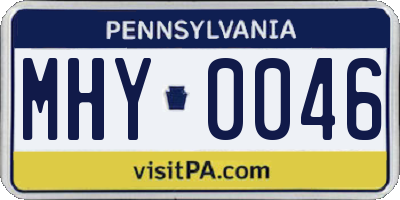 PA license plate MHY0046