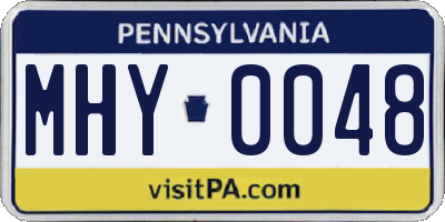 PA license plate MHY0048