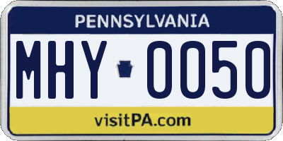 PA license plate MHY0050