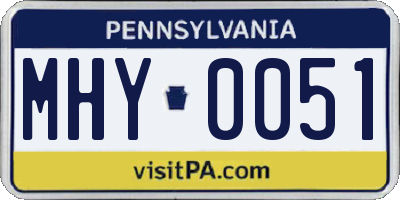 PA license plate MHY0051