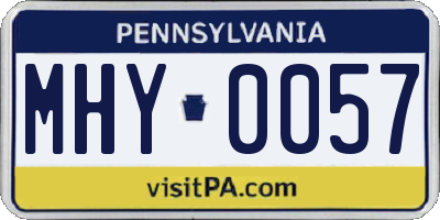 PA license plate MHY0057
