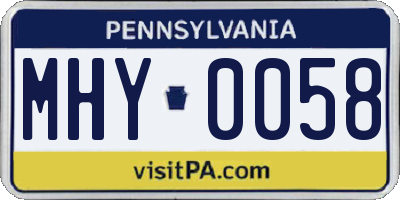 PA license plate MHY0058
