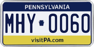 PA license plate MHY0060