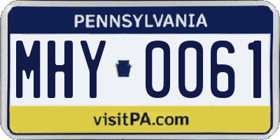 PA license plate MHY0061
