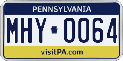 PA license plate MHY0064